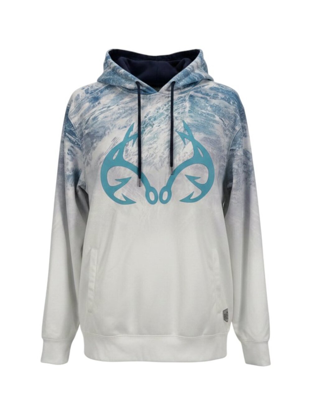 Realtree White Blue Fishing Hoodie M White/Blue